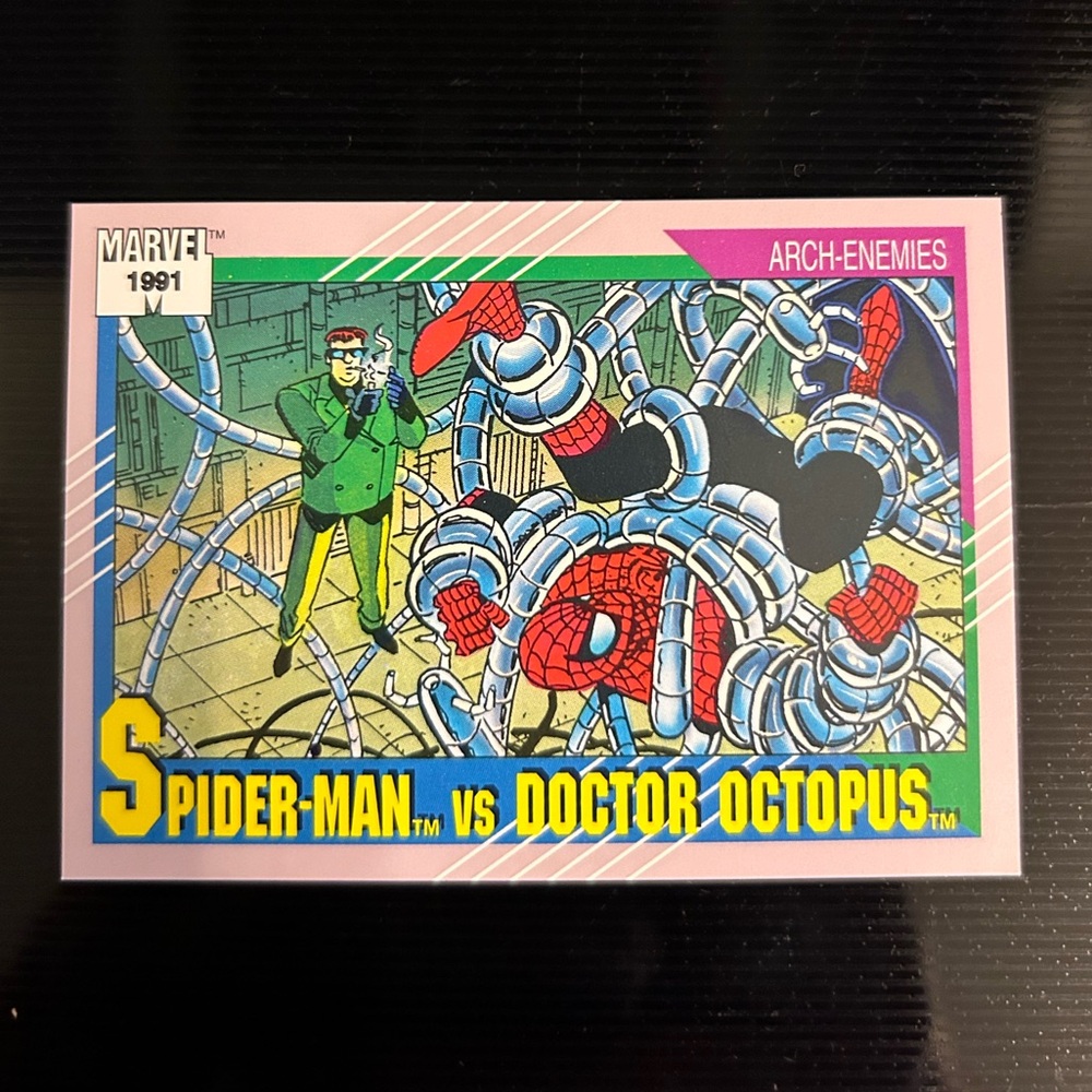 💥💥Spider-Man vs. Dr. Octopus. 1991 Marvel Card #105